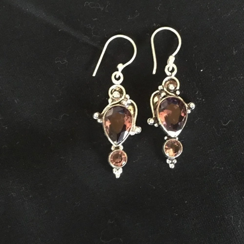 NWOT. Sterling Silver Amethyst Earrings